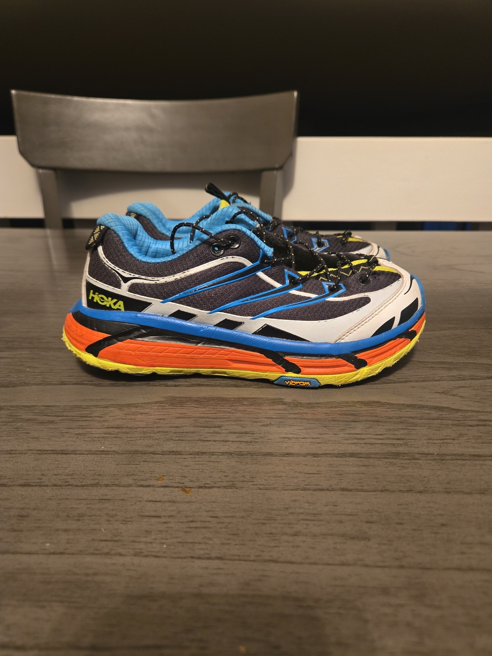 HOKA Kids Blue & Orange Cushioned Running Shoes